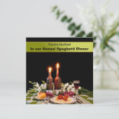 DINNERINVITATIE - SPAGHETTI - GEFOXEERDE KANDLES KAART (Staand voorkant)