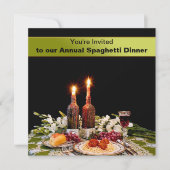 DINNERINVITATIE - SPAGHETTI - GEFOXEERDE KANDLES KAART (Voorkant)