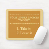 Dinnerkeuzen mousepad muismat (Met muis)