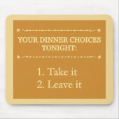 Dinnerkeuzen mousepad muismat (Voorkant)