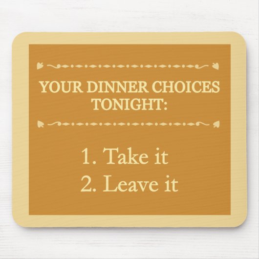 Dinnerkeuzen mousepad muismat (Voorkant)