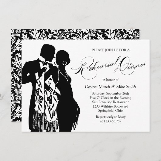 Dinnerklep en Stropdas Kaart (Voorkant / Achterkant)