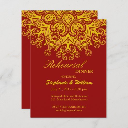 Dinnerlijke Kaart van Bourgogne en Gele repetitie (Voorkant / Achterkant)