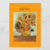 Dinnermenukaart, Vase met twaalf zonnebloemen Menu (Voorkant)