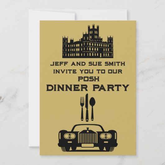 Dinnerparty met Downton-thema Kaart (Voorkant)
