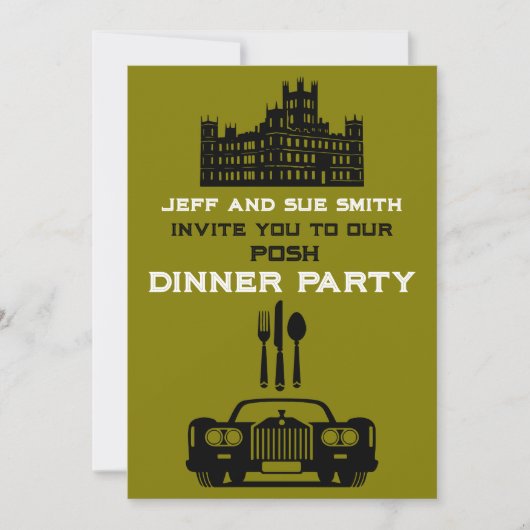 Dinnerparty met Downton-thema Kaart (Voorkant)