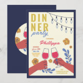 Dinnerparty Vrienden Verjaardag Wijnproeverij Lunc Kaart (Voorkant / Achterkant)