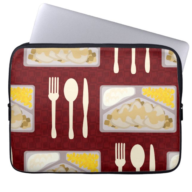 Dinners Fun Kitschy Epic Meal Pattern, bevroren Laptop Sleeve (Voorkant)