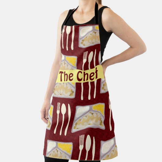 Dinners Fun Kitschy Epic Meal Pattern, bevroren Schort (Insitu)
