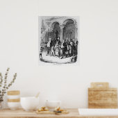 Dinners, illustratie van 'Schetsen door Boz' Poster (Keuken)