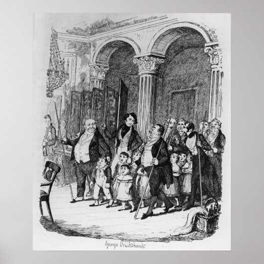 Dinners, illustratie van 'Schetsen door Boz' Poster (Voorkant)