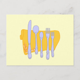 Dinnerware Editable Recipe Kaart Sjabloon