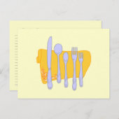 Dinnerware Editable Recipe Kaart Sjabloon (Voorkant / Achterkant)