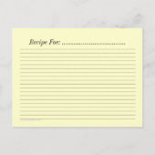 Dinnerware Editable Recipe Kaart Sjabloon (Achterkant)