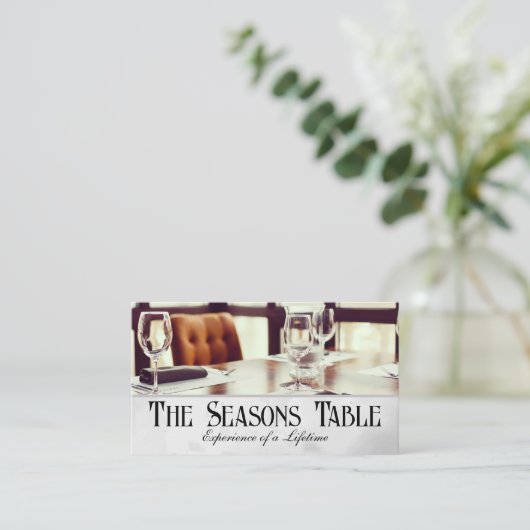 Dinnerware en glaswerk | restaurant visitekaartje (Staand voorkant)