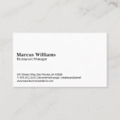 Dinnerware en glaswerk | restaurant visitekaartje (Achterkant)