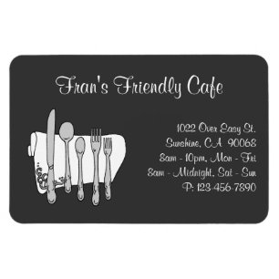 Dinnerware Restaurant Black White Custom Magnet Magneet