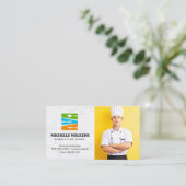 Dinnerware Restaurant Logo | Chef in uniform Visitekaartje (Staand voorkant)