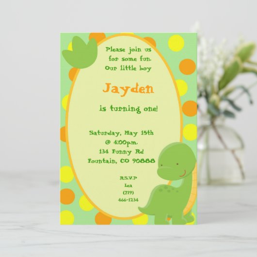 dino2, kom alsjeblieft bij ons voor de lol. kaart (Staand voorkant)