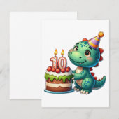 Dino 10e verjaardag bedankkaart (Voorkant / Achterkant)