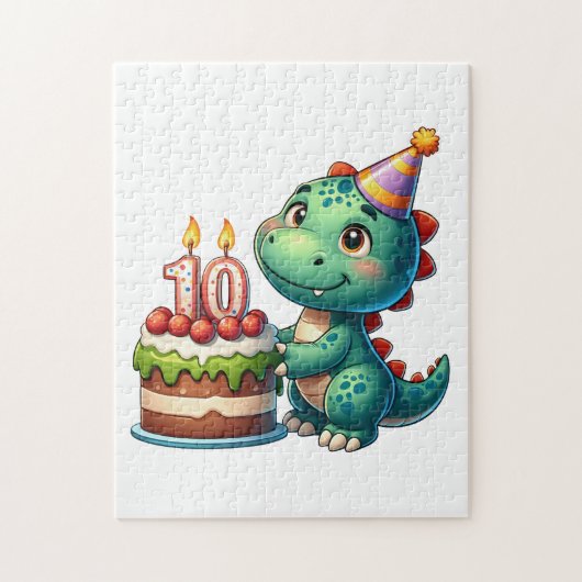 Dino 10e verjaardag legpuzzel (Verticaal)