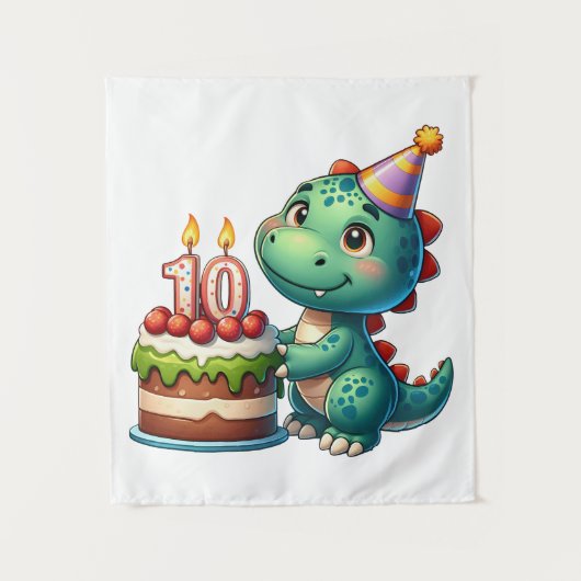 Dino 10e verjaardag wandkleed (Voorkant)