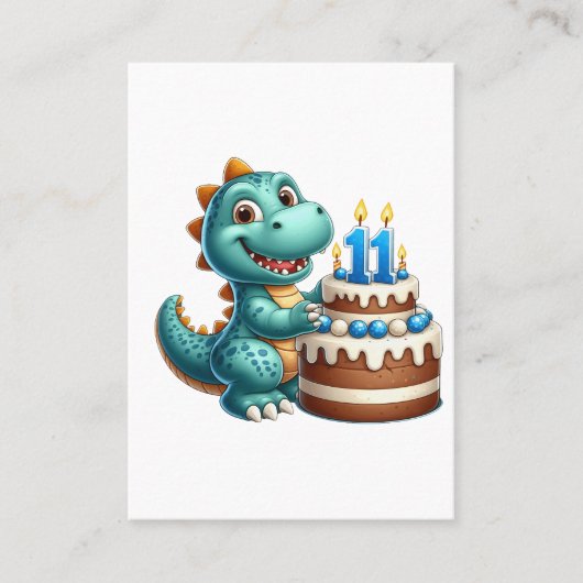 Dino 11e verjaardag contactkaartje (Voorkant)