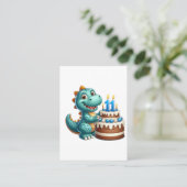 Dino 11e verjaardag contactkaartje (Staand voorkant)