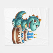 Dino 11e verjaardag fleece deken (Voorkant (Horizontaal))