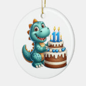 Dino 11e verjaardag keramisch ornament (Links)