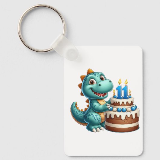 Dino 11e verjaardag sleutelhanger (Voorkant)