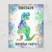 Dino 1e Verjaardagsfeest Budget Flyer (Achterkant)