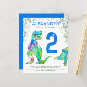 Dino 2de verjaardagsfeestje jungle budget blauw