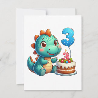 Dino 3e verjaardag kaart