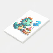 Dino 3e verjaardag post-it® notes (Schuin)