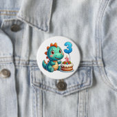 Dino 3e verjaardag ronde button 7,6 cm (In situ)