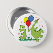 Dino 3rd Birthday Button (Voorkant /achterkant)