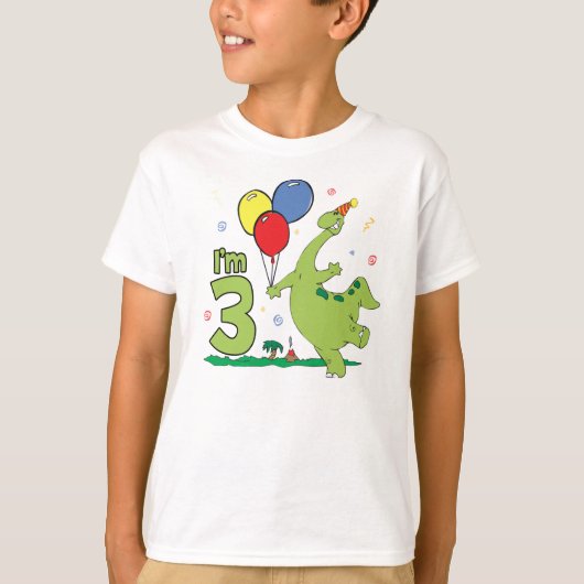 Dino 3rd Birthday T-shirt (Voorkant)