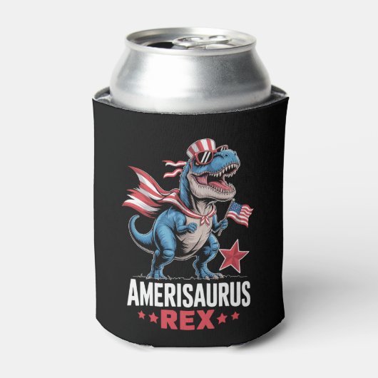 Dino 4 juli Amerisaurus T Rex Grappig Blikjeskoeler (Blikje Voorkant)
