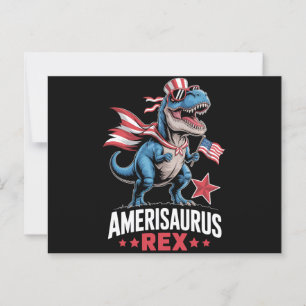 Dino 4 juli Amerisaurus T Rex Grappig Briefkaart