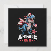 Dino 4 juli Amerisaurus T Rex Grappig Kaart (Voorkant)