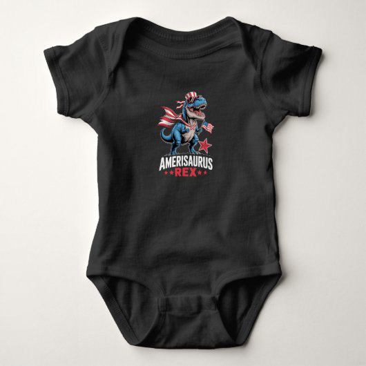 Dino 4 juli Amerisaurus T Rex Grappig Romper (Voorkant)