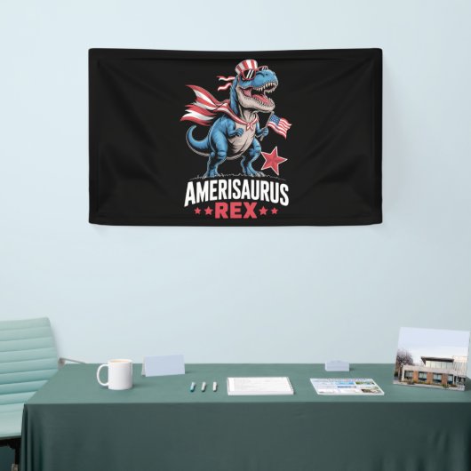 Dino 4 juli Amerisaurus T Rex Grappig Spandoek (Beurs)