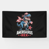 Dino 4 juli Amerisaurus T Rex Grappig Spandoek (Horizontaal)