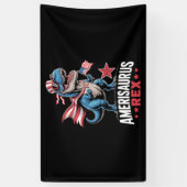 Dino 4 juli Amerisaurus T Rex Grappig Spandoek (Verticaal)