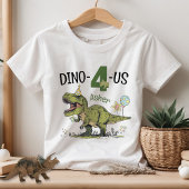 Dino-4-us Schattigee Dinosaurus 4e Naam Verjaardag Kinder Shirts