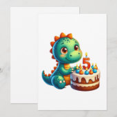 Dino 5e verjaardag feestdagenkaart (Voorkant / Achterkant)