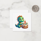 Dino 5e verjaardag notitiekaartje (Voorkant / Achterkant in situ)