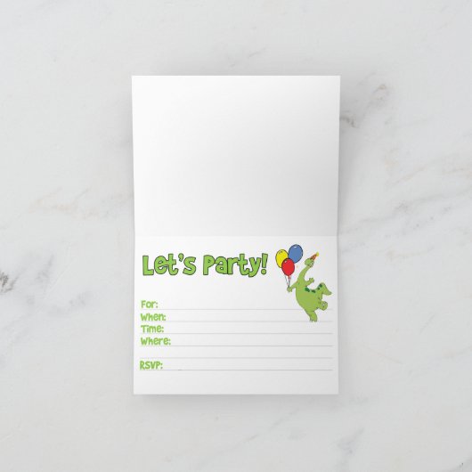 Dino 5e verjaardag uitnodiging (Binnen)