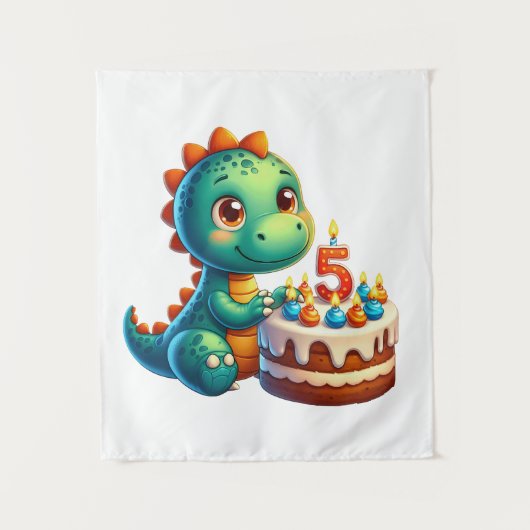 Dino 5e verjaardag wandkleed (Voorkant)